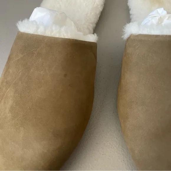 JENNI KAYNE Shearling Lined Mule Slip On Laurel Women's Flats Size EU 41 Neutral