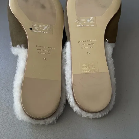 JENNI KAYNE Shearling Lined Mule SlipOn Laurel Women's Flats Size EU41 US10.5-11