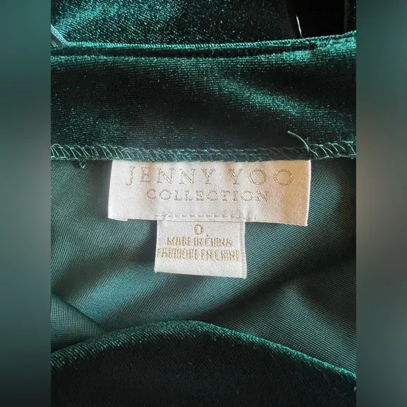 JENNY YOO x ANTHROPOLOGIE Green Stretch Velvet Cowl Neck Midi Slip Dress 0 BHLDN