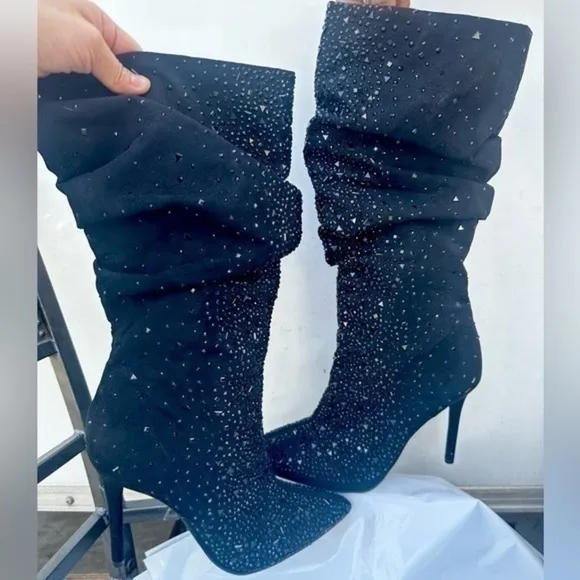 Jessica Simpson Lailee Womens Microsuede Slouchy Mid-Calf Boots