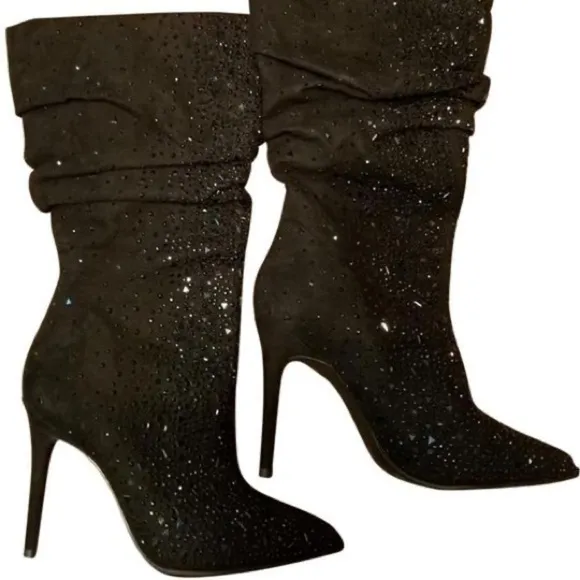 Jessica Simpson Lailee Womens Microsuede Slouchy Mid-Calf Boots
