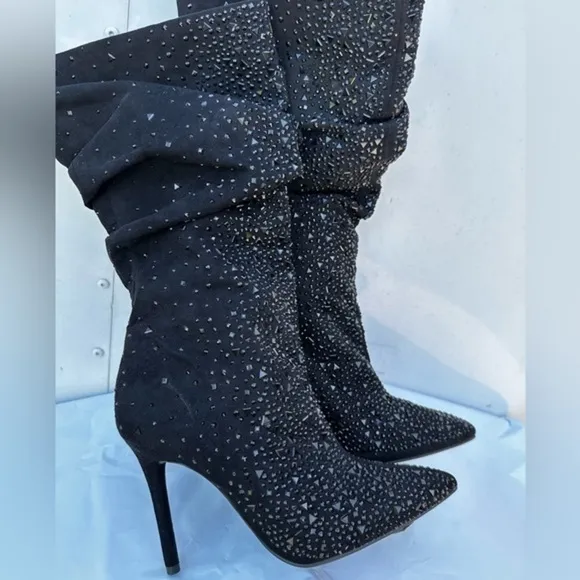 Jessica Simpson Lailee Womens Microsuede Slouchy Mid-Calf Boots