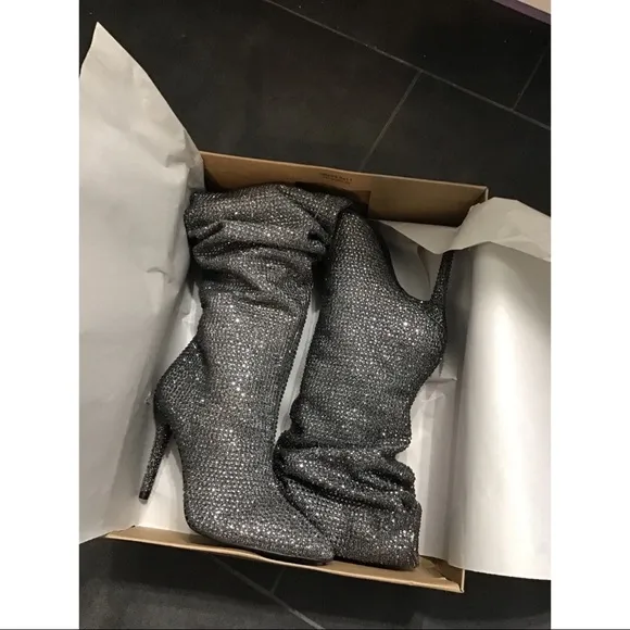 jessica simpson Silver Sparkles Boots 6