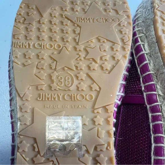 Jimmy Choo Hot Pink Leather Espadrilles