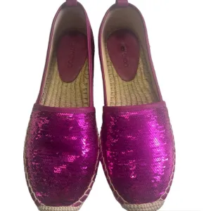 Jimmy Choo Hot Pink Leather Espadrilles