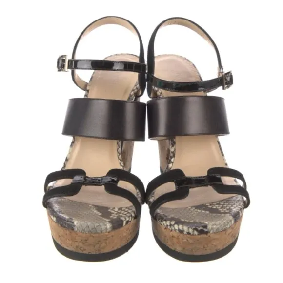 Jimmy Choo Leather Animal Print Espadrilles