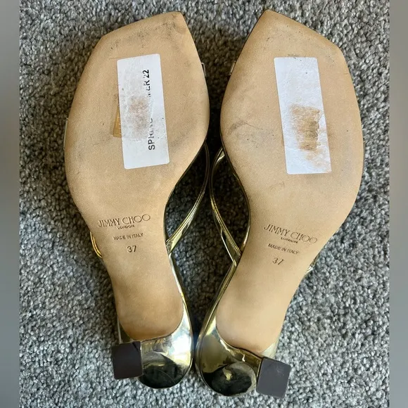 Jimmy Choo Maelie 70 Mid Heel Square Toe Thong Sandals