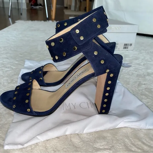Jimmy Choo Veto 100 Navy Sandal