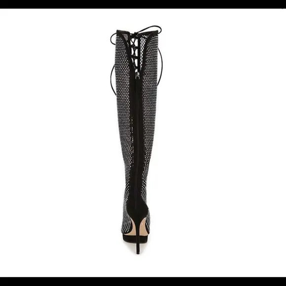 JLO OTK BOOT over the knees size stiletto peep toe 7.5 boots