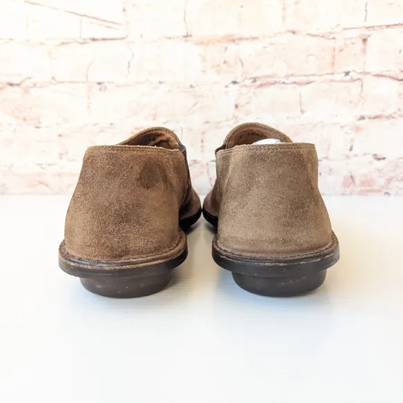 John Varvatos Brown Loafers with Suede Material and Slip-On Design