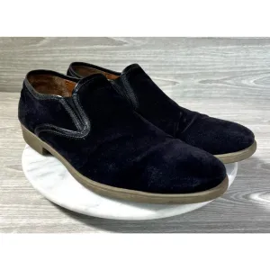 John Varvatos Dress Loafers Mens Size 10 Navy Blue Suede Vibram Sole‎ Slip On