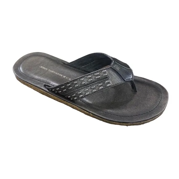 John Varvatos Thong Sandals Star USA Tobago Stitched Leather Slip Ons Slides Box
