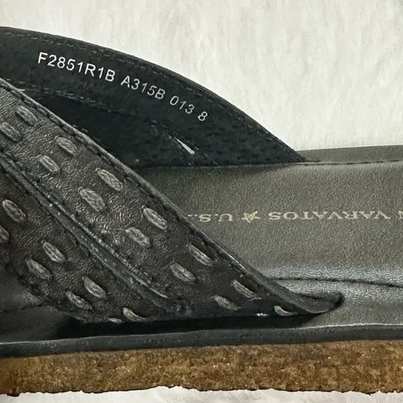 John Varvatos Thong Sandals Star USA Tobago Stitched Leather Slip Ons Slides Box