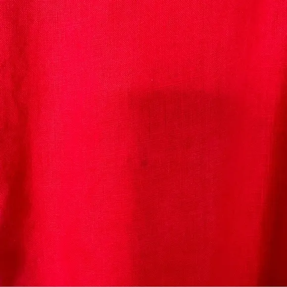 Johnny Was Ariel Easy Tunic Linen Red Short Sleeve Dress Size: XX-Small