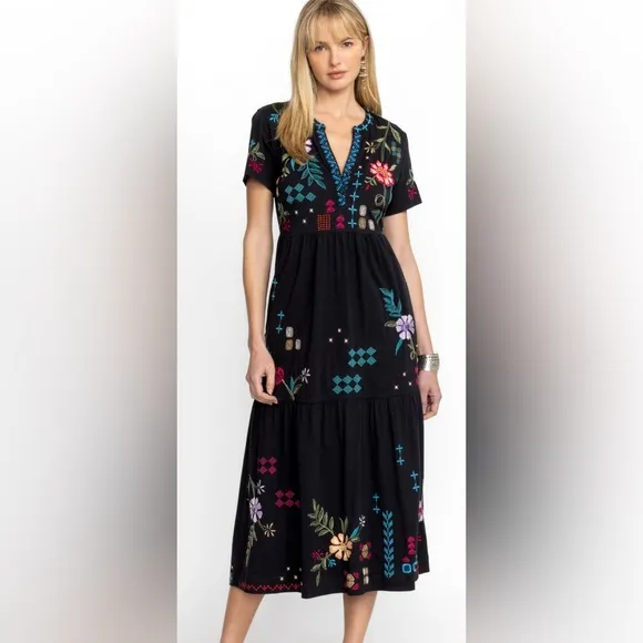 Johnny Was Katie Henley Tiered Knit Dress