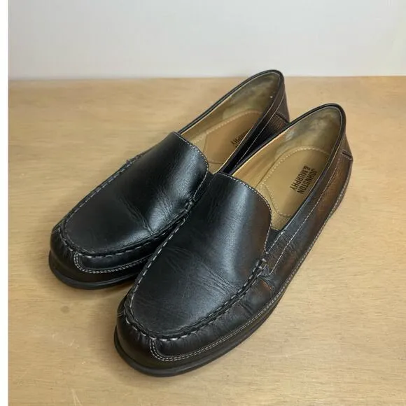 Johnston &amp; Murphy Boy's Youth Locklin Venetian Black Leather Loafers Size 7M