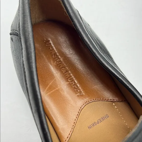 Johnston &amp; Murphy Sz 10 Men's Hawkins Venetian Black Glove Leather