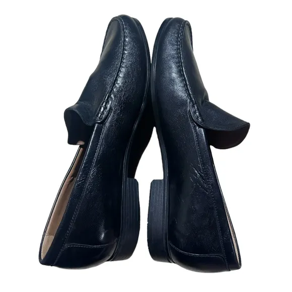Johnston Murphy Leather Slip On Dress Shoes Black Loafers 11 Cresswell Venetian