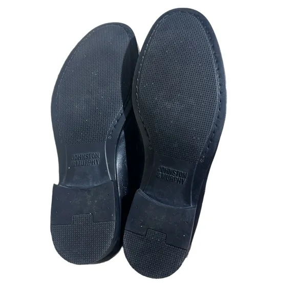 Johnston Murphy Leather Slip On Dress Shoes Black Loafers 11 Cresswell Venetian