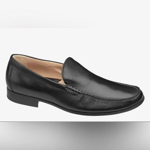 Johnston Murphy Leather Slip On Dress Shoes Black Loafers 11 Cresswell Venetian