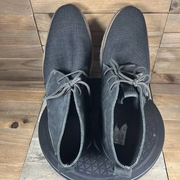 Johnston &amp; Murphy Upton Black Canvas Lace Up Chukka Boots Mens Size 11.5