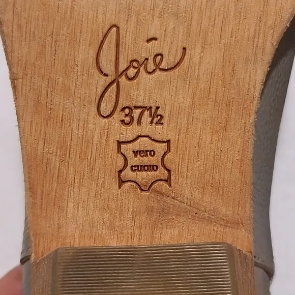 JOIE Jodi Leather Split side Distressed Grey Stacked Heel AnkleBooties