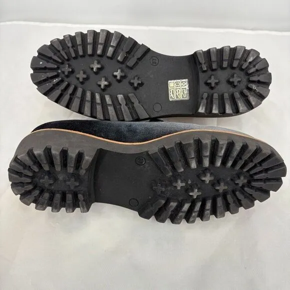 Jon Josef Gogo Gray Velvet Tassel Loafers, Size 37 EU (7 US), Old Money Academia