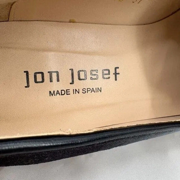Jon Josef Gogo Gray Velvet Tassel Loafers, Size 37 EU (7 US), Old Money Academia
