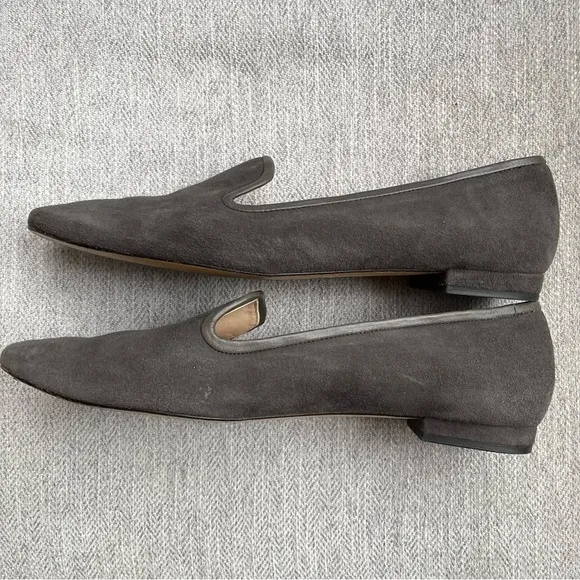 Jon Josef Gray Suede Leather Pluto Loafer Flats Comfort Square Toe 9.5M