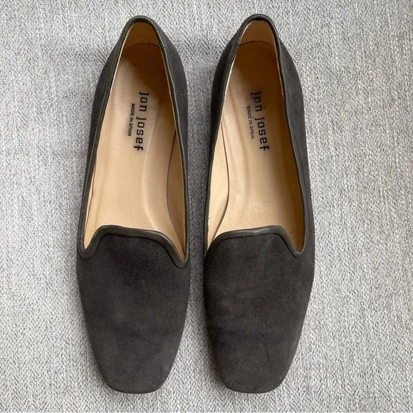 Jon Josef Gray Suede Leather Pluto Loafer Flats Comfort Square Toe 9.5M