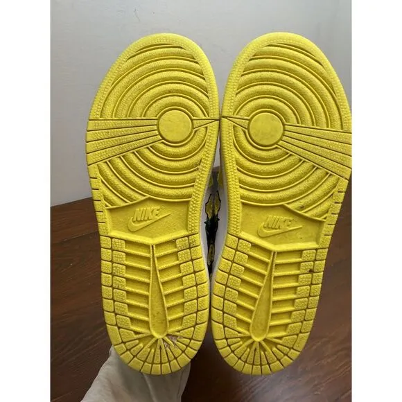 Jordan‎ 1 Mid SE Sneakers Dynamic Yellow Floral AV5173-700 Sz 1.5 Youth Unisex