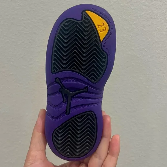 Jordan 12 Retro in Black/Purple size 8
