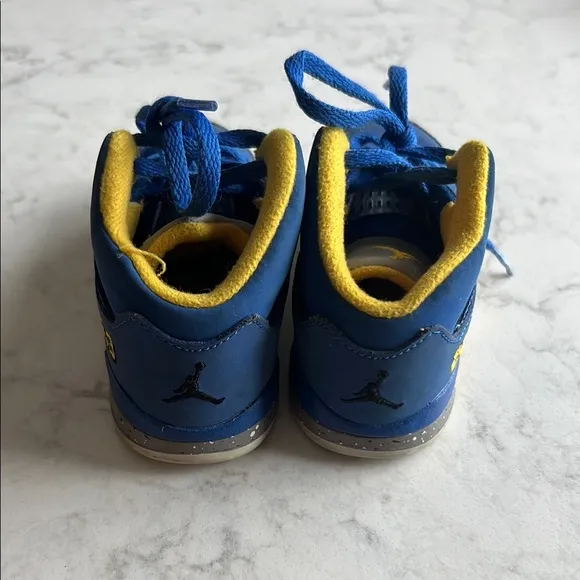 Jordan 23 Kids Blue and Yellow Sneakers size 8c