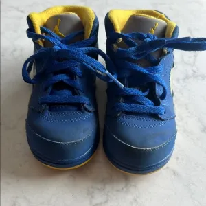 Jordan 23 Kids Blue and Yellow Sneakers size 8c