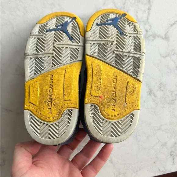 Jordan 23 Kids Blue and Yellow Sneakers size 8c