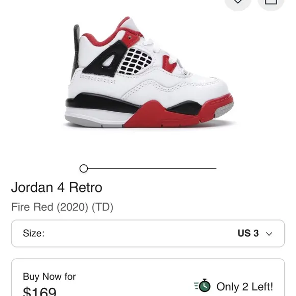 Jordan 4 RetroFire Red size 6c