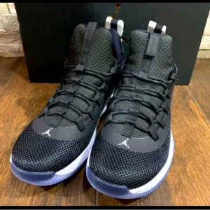 Jordan Black Leather High-Top Sneakers Shoes with Cushioned Midsole NWT …