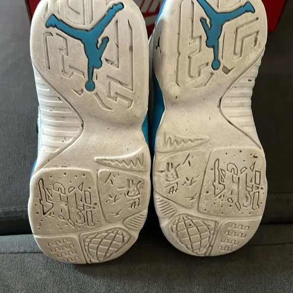 Jordan Kids' White and Blue Sneakers