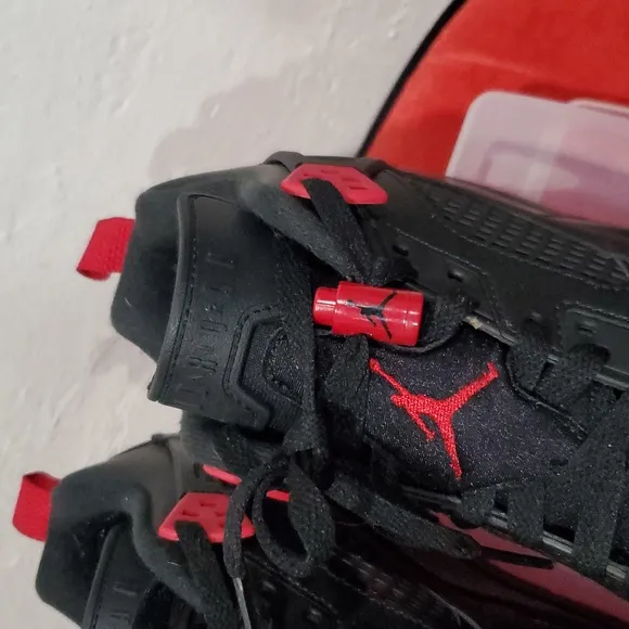 Jordan Spizike Low Bred Sneakers In Black And Red Size 6Y