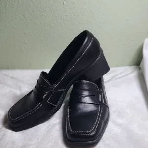 Josef Seibel Black Leather Loafers,sz38 Excellent Cond.