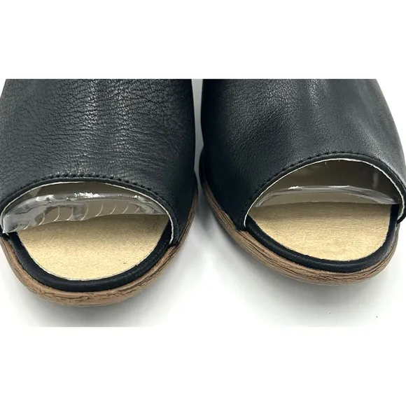 Josef Seibel Bonnie Black Leather Peep Toe Bootie Women's Size 37 US 6.5 - 7