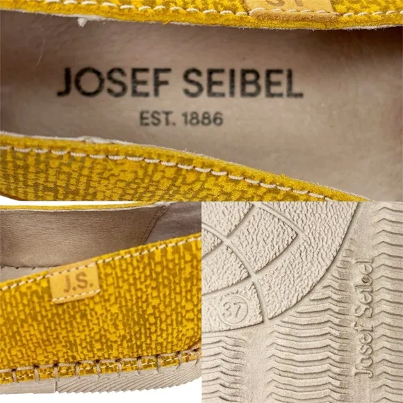 Josef Seibel Sofie 40 Yellow Flats Size EU 37 (6-6.5) New