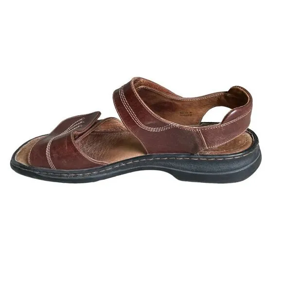 JOSEF SEIBEL Brown Leather Velcro Sandals 42