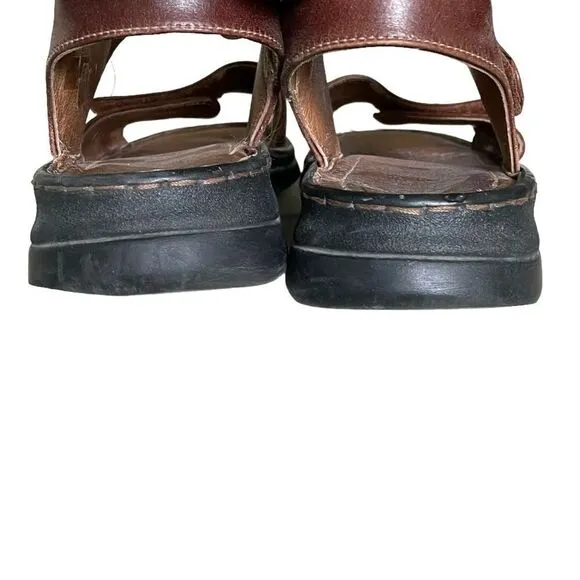 JOSEF SEIBEL Brown Leather Velcro Sandals 42