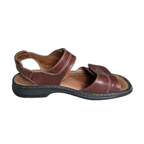 JOSEF SEIBEL Brown Leather Velcro Sandals 42