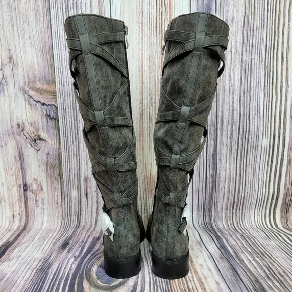 JOURNEE Carly Rustic Black Wide Calf Vegan Tall Riding Boots