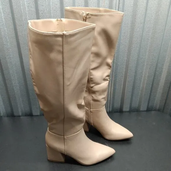Journee Collection Women Landree Tall Wide Calf Fashion Boots Nude