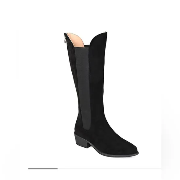 Journee Collection Womens Celesst Stacked Heel Riding Boots