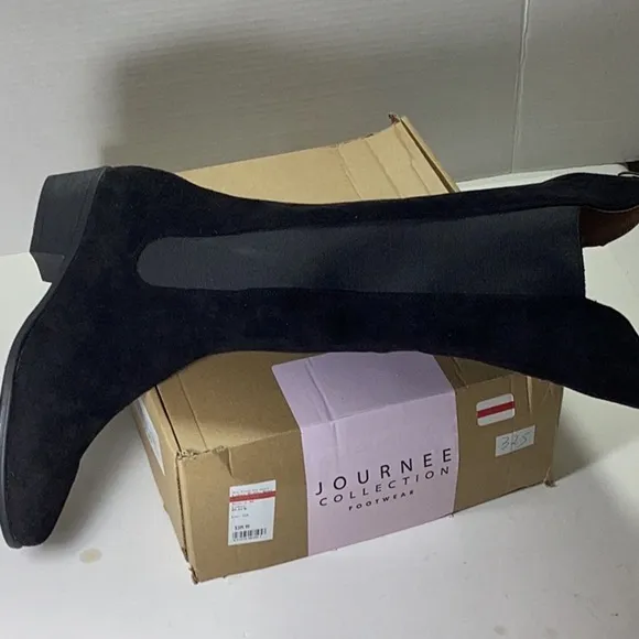 Journee Collection Womens Celesst Stacked Heel Riding Boots