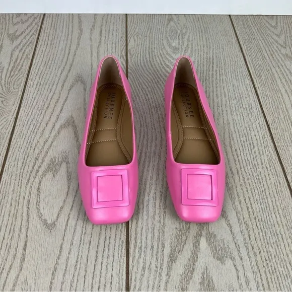 Journee Collection Women's Zimia Square Toe Ornamented Ballet Flats 8 Pink $80